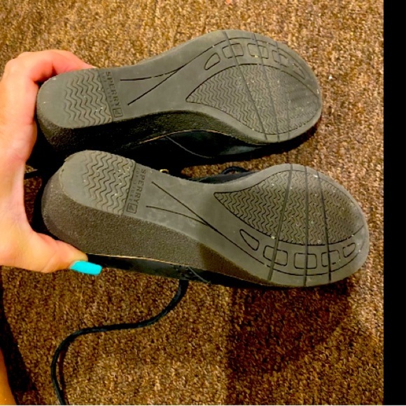 Sperry Top-Sider Harlow Brook Wedge Boot Chukka Booties Size 7 M Black Leather - Picture 6 of 6